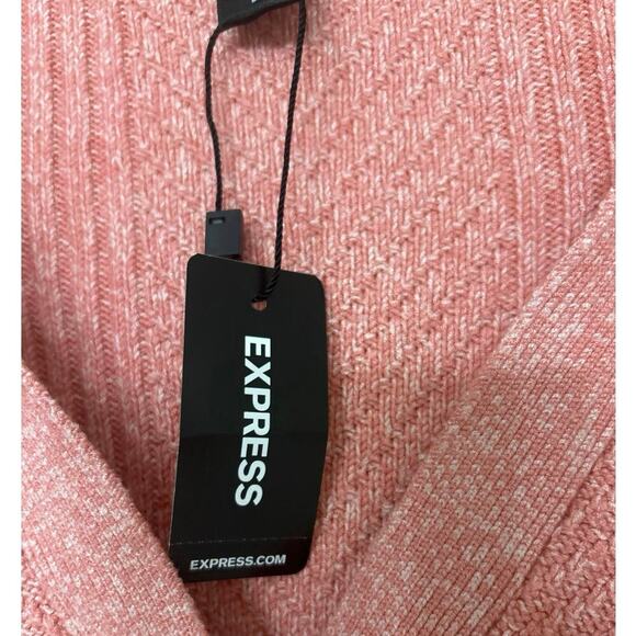 Express Rose Pink Cropped Cable Knit Cardigan Sweater New Medium Summer Beachy - Picture 10 of 12